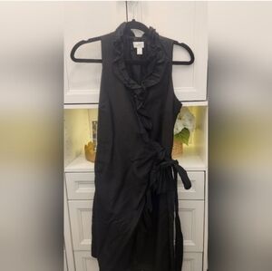 LOFT Ruffled Black Dress